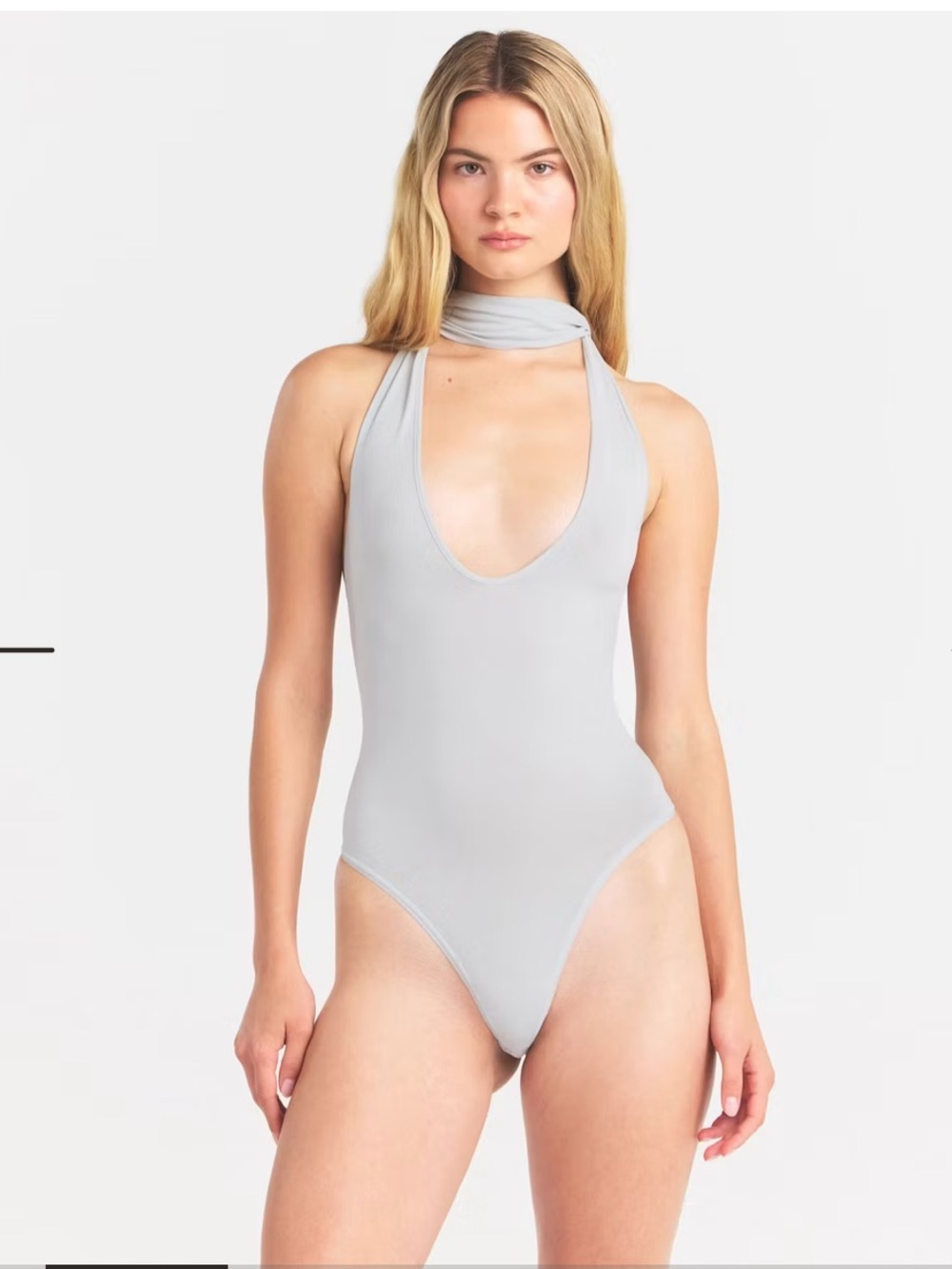 SKIMS CUPRO JERSEY HALTER BODYSUIT S
